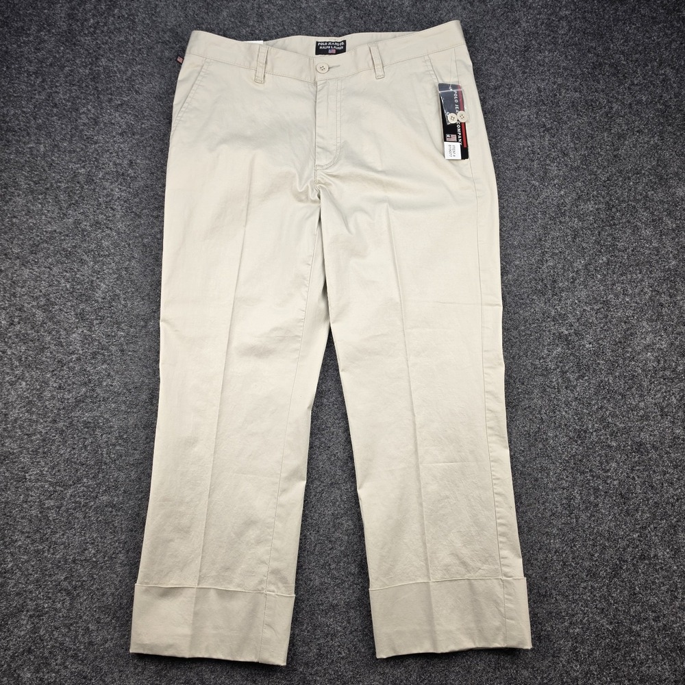 Vintage Polo Jeans Co Ralph Lauren Womens 12 Cuffed Crop Pants Y2K NWT Deadstock